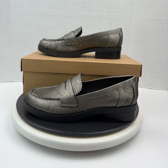 Lucky Brand LK-Floriss Womens 7.5M Pewter Chunky Loafer Flats Shoes 0310LK3146 - Picture 2 of 12